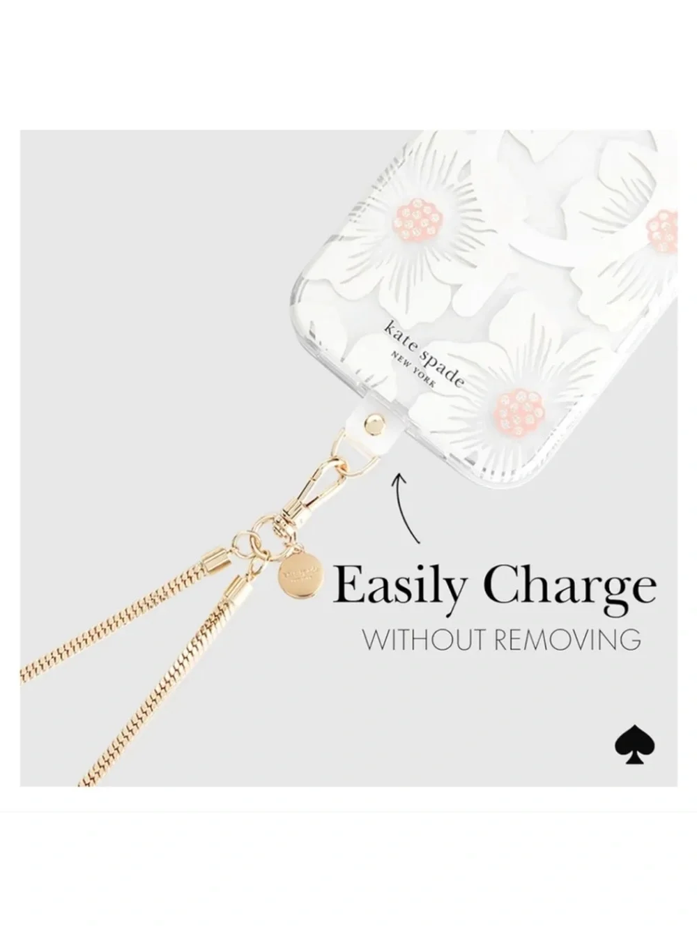 $60 Kate Spade ♠️ Phone Crossbody CHAIN - Heart of Gold NWT Universal Fit